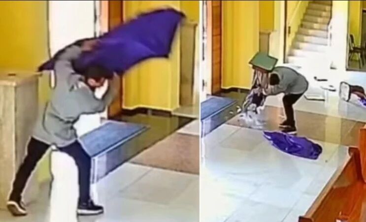 SERVO DE SATANÁS ATACA - Homem invade igreja em SP, destrói imagens de santos e foge