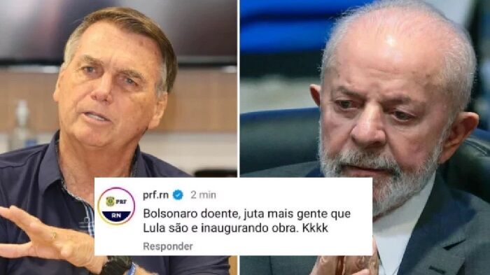 POR QUE SERÁ? HEM! - Perfil oficial da PRF do RN exalta Bolsonaro e alfineta Lula

