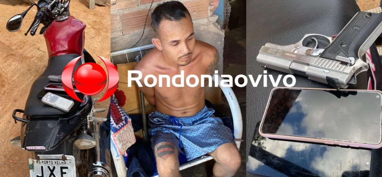 TRÁFICO A DOMICÍLIO - Criminoso suspeito de ataques a tiros é preso com arma e materiais ilícitos na zona Leste de Porto Velho