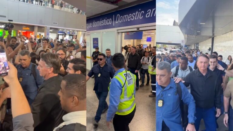 QUANTA DIFERENÇA DO OUTRO - Bolsonaro chega em Fortaleza e é cercado em aeroporto: “Mito”
