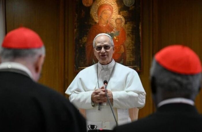 Papa Leão XIV explica escolha do nome em encontro com cardeais