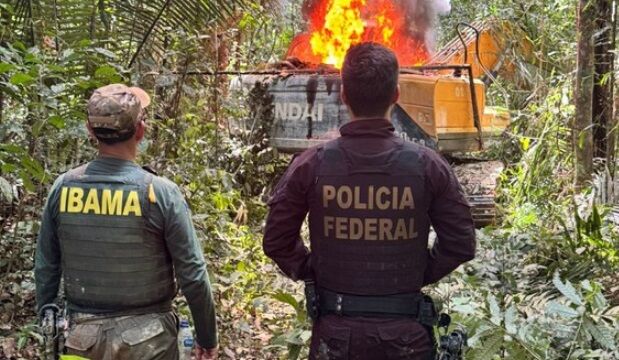 PREJUÍZO MILIONÁRIO - Polícia Federal e IBAMA desarticulam garimpos ilegais em terras indígenas de Ji-Paraná (RO) 


