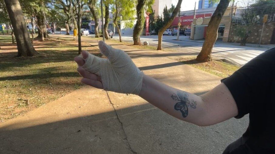 ATACADA NA RUA - Mulher é atacada por pitbull ao proteger cachorra em praça