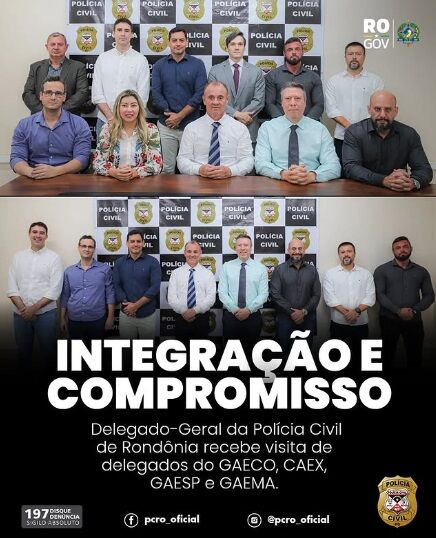 Polícia Civil de Rondônia recebe delegados do MP-RO em visita institucional de fortalecimento e integração