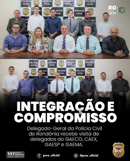 NOVOS GESTORES - Polícia Civil de Rondônia recebe delegados do MP-RO em visita institucional de fortalecimento e integração 

