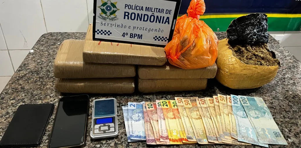 TRÁFICO - Polícia Militar apreende mais de 6 kg de drogas durante patrulhamento em Cacoal 

