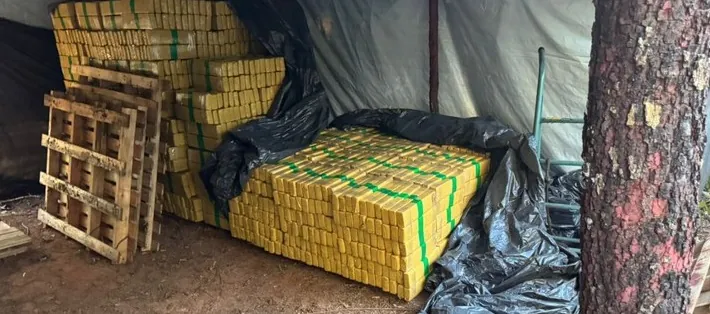NO MEIO DA MATA - FICCO/MS Apreende mais de oito toneladas de maconha em acampamento clandestino no interior de Mato Grosso do Sul
