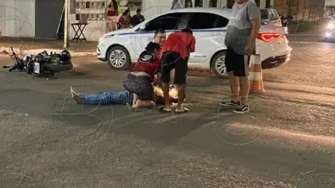 ACIDENTE DE TRANSITO - Colisão entre motocicletas na zona Sul deixa três feridos