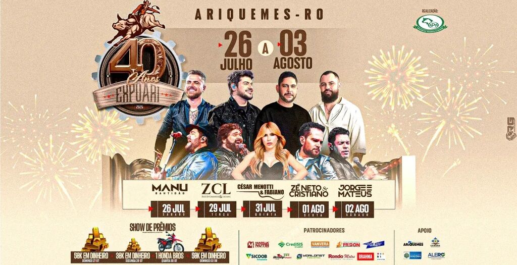 Ariquemes se prepara para a 40ª Expoari, a maior festa agropecuária da Região Norte