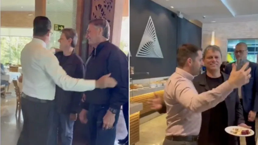 AMIGOS, SEMPRE AMIGOS - Tarcísio e Bolsonaro almoçam juntos em Brasília em meio à crise com EUA e críticas ao governo Lula