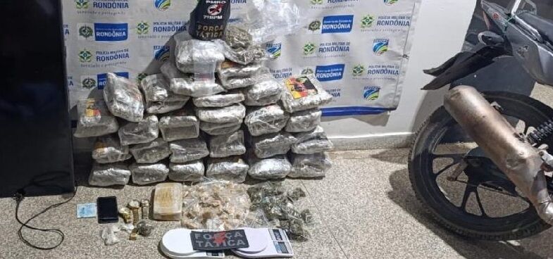 NO BAIRRO SÃO LUIZ - Polícia Militar de Rondônia apreende 32 Kg de drogas e munições em Ariquemes 


