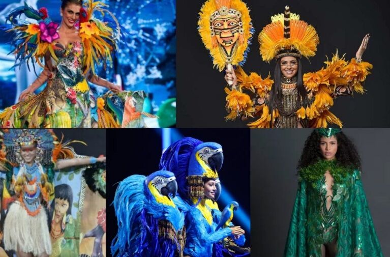 BELAS DO PARAÍSO TROPICAL - Cinco vezes que Amazônia foi referenciada nos trajes típicos do Miss Universo