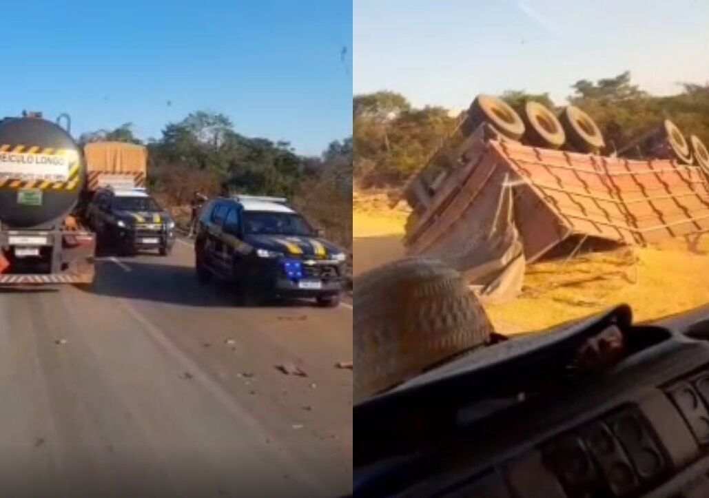 Acidente com três caminhões deixa motorista morto na BR-364; VEJA VÍDEO