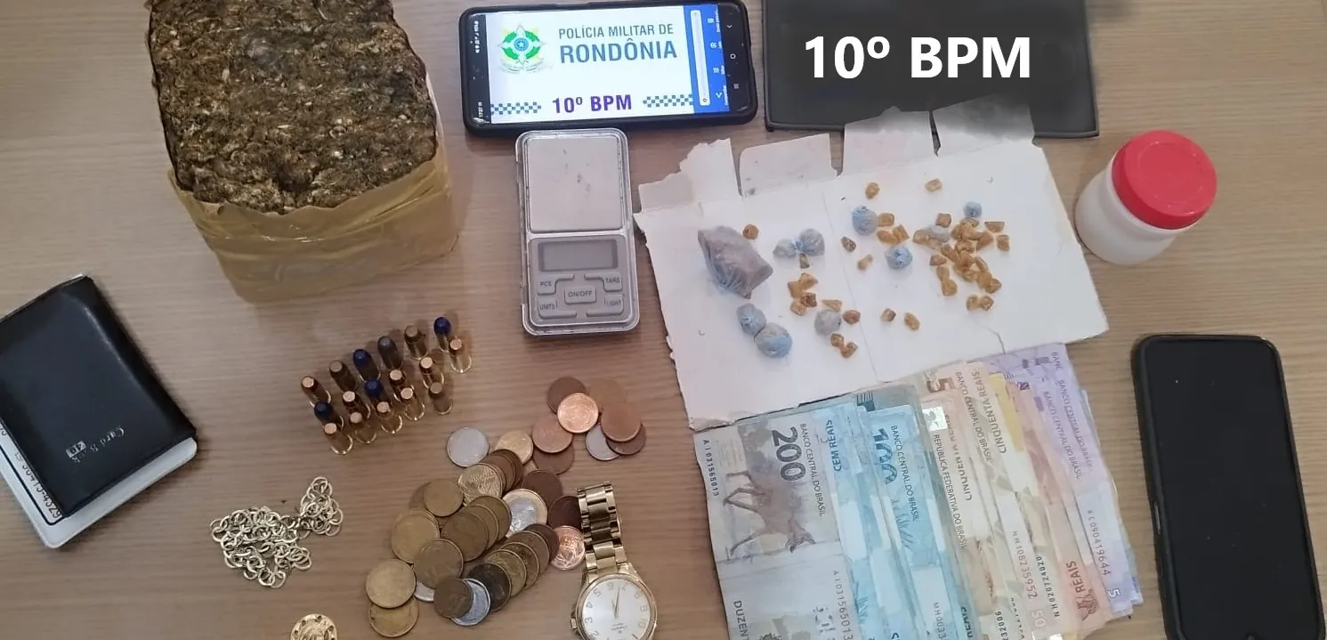 LOJA DO TRÁFICO FECHADA - Polícia prende suspeito e apreende drogas, dinheiro e objetos em operação em Nova Brasilândia d’Oeste