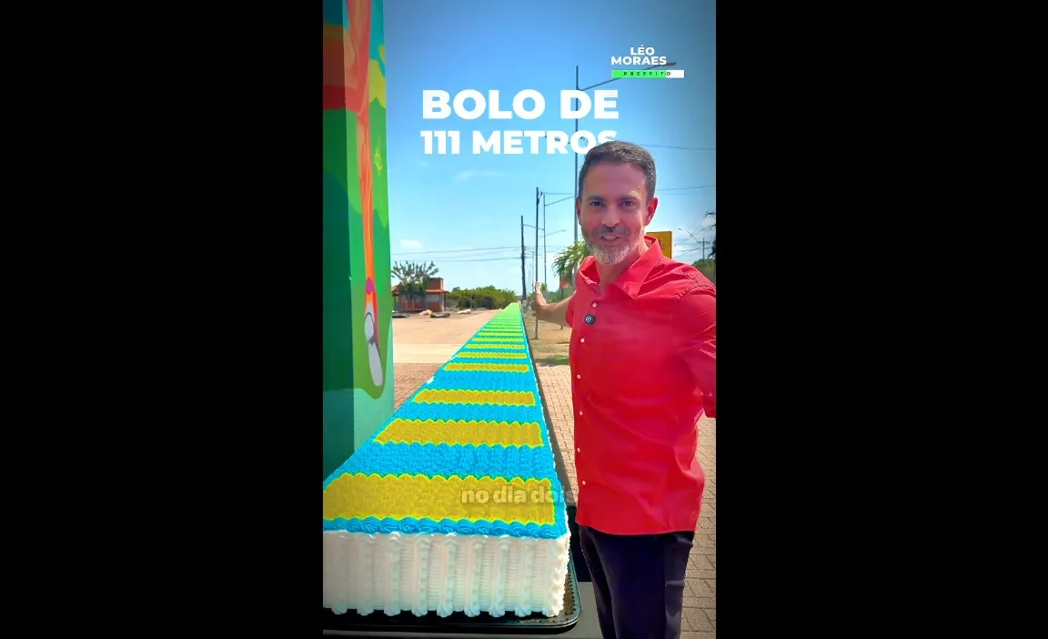 SEM BAGUNÇA - Bolo de 111 metros será distribuído por voluntários de forma organizada na festa da cidade