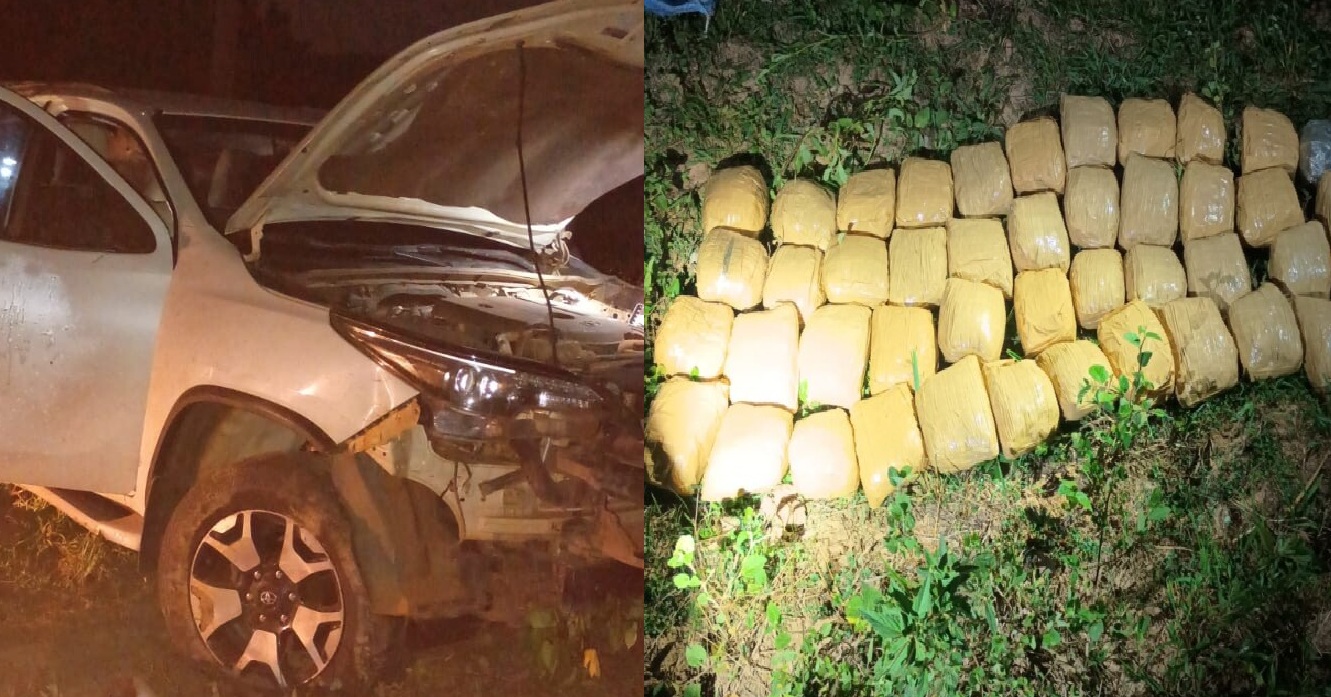 Traficante perde controle e capota veículo cheio de drogas; polícia chegou e deu o flagrante
