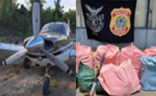 EM MACHADINHO DO OESTE - PF e parceiros interceptam aeronave com meia tonelada de droga em pista clandestina de mata fechada