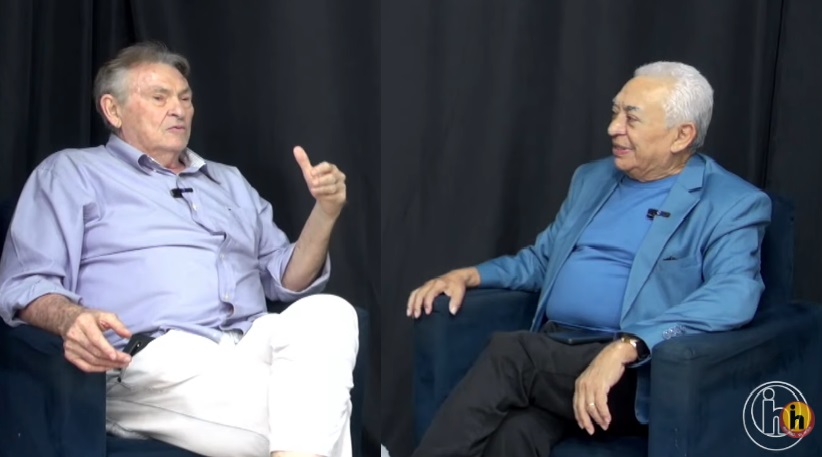 Jornalista Osmar Silva e o ex-governador Osvaldo Piana; AO VIVO