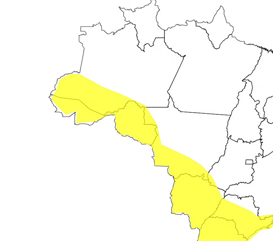 ALERTA - Inmet emite alertas de chuvas intensas com ventos de até 60 km/h para Rondônia