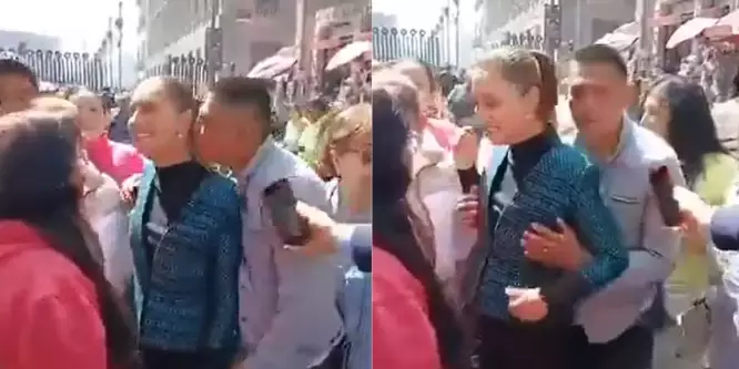 Homem apalpa seios da presidente do México; assédio sexual aconteceu durante evento público