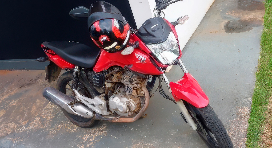 MOTOCICLETA FURTADA É RECUPERADA PELA POLÍCIA MILITAR NO BAIRRO JARDIM AEROPORTO II