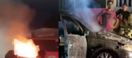 Vazamento de gasolina causa incêndio em carro em Porto Velho