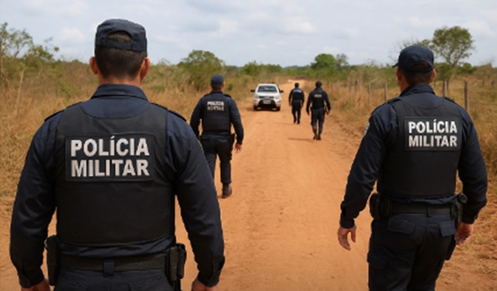 PM REFORÇA SEGURANÇA EM ÁREA DE LITÍGIO NA ZONA RURAL DE PORTO VELHO