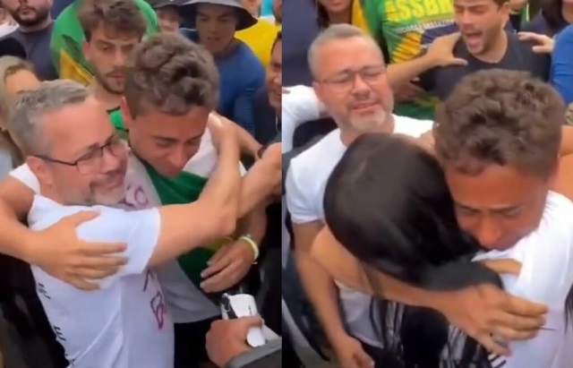 SAGA DA LIBERTAÇÃO - Nikolas se emociona ao encontrar os pais na Caminhada pela Justiça

