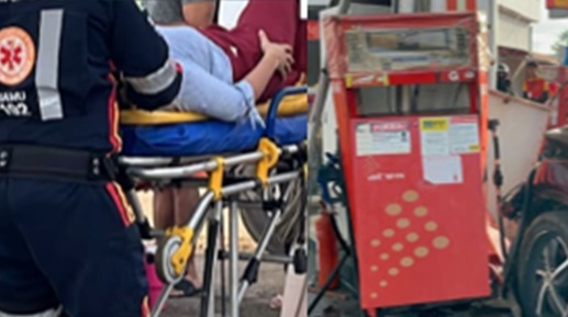 GRAVE RISCO DE EXPLOSÃO -  Acidente em posto de gasolina deixa duas mulheres feridas no Centro de Porto Velho
