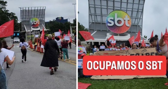 MTST ocupa o SBT “contra o machismo e a transfobia”