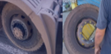 Pneu de carreta se solta, atinge casal em lanchonete na Imigrantes e motorista foge em Porto Velho