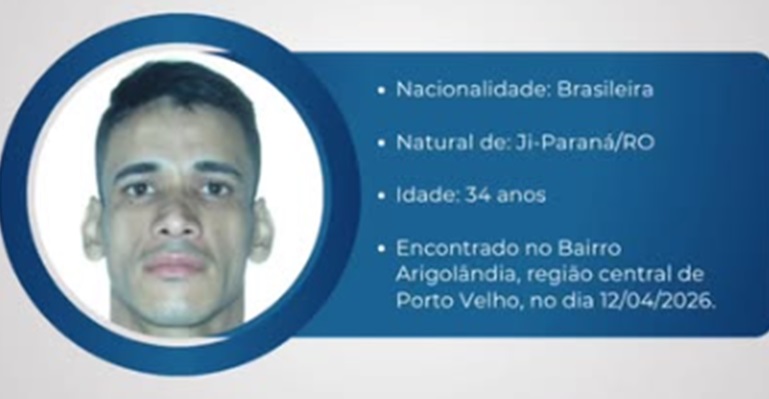 IML de Porto Velho busca familiares de homem encontrado morto na região central