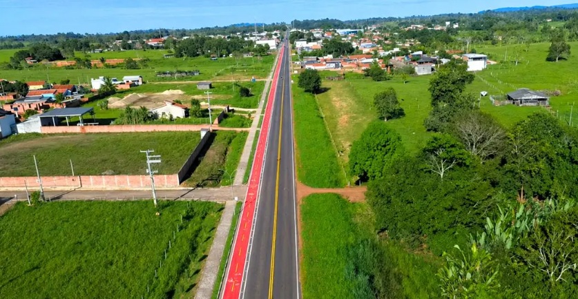 Ciclofaixa é implantada pelo governo de Rondônia no perímetro urbano da RO-470 em Nova União