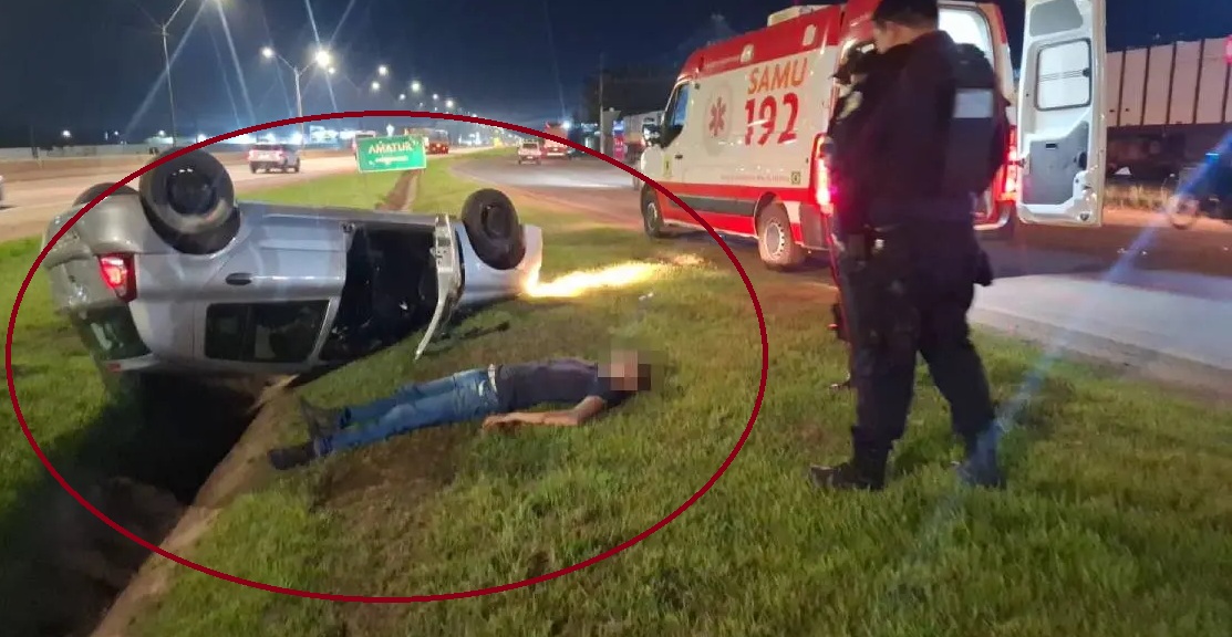 ACIDENTE - Capotamento deixa motorista ferido na BR-364

