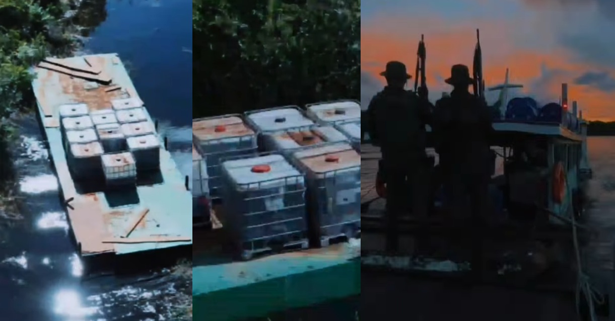 COMBATE AO CRIME AMBIENTAL - Polícia Militar apreende 32 mil litros de diesel em operação contra o crime organizado na fronteira

