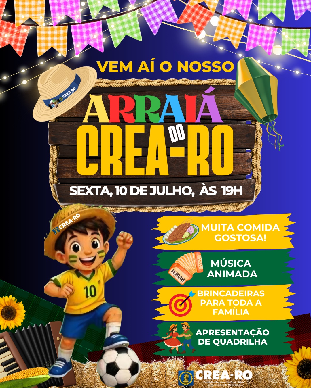 Crea-RO convida profissionais e comunidade para o tradicional Arraiá nesta sexta-feira (10)