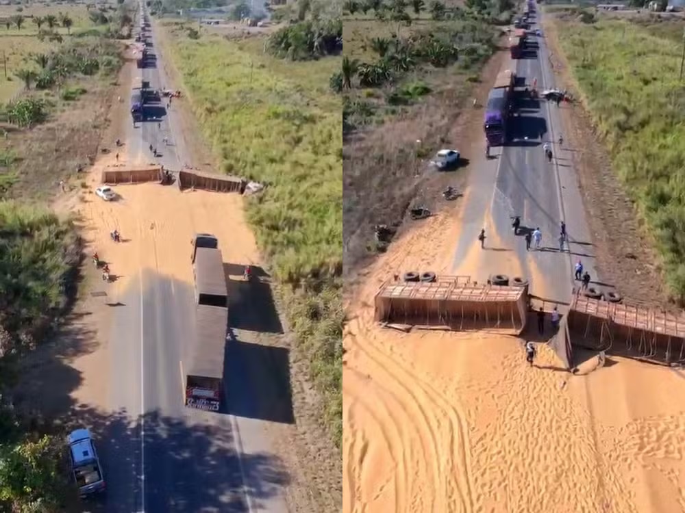 NA BR-364 - Acidente entre caminhão e carro deixa uma pessoa morta e três feridas na BR-364 em RO
