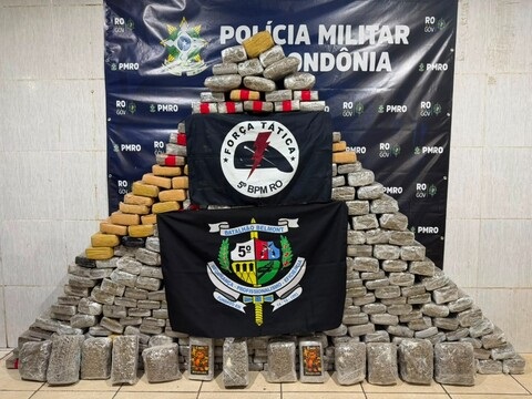 Carga milionária de drogas é interceptada em Porto Velho; dois homens são presos com 345 tabletes de maconha