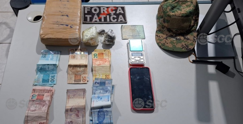 PRISÃO - Suspeito é preso com droga, dinheiro e balança de precisão na capital