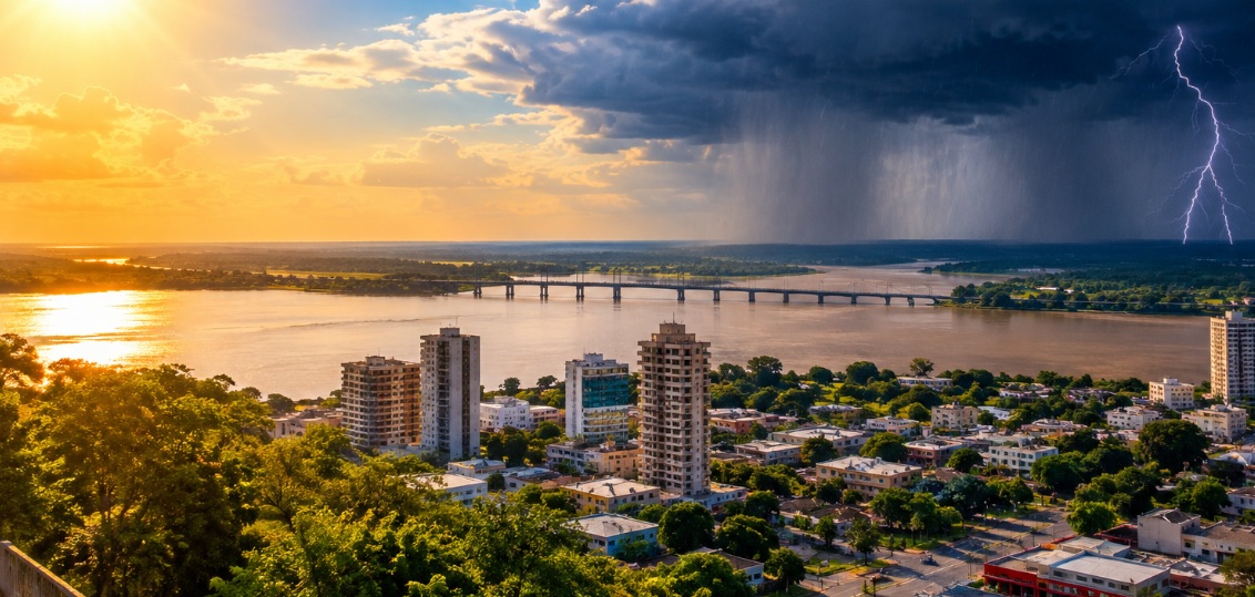 Porto Velho chega aos 37°C com risco de chuva forte