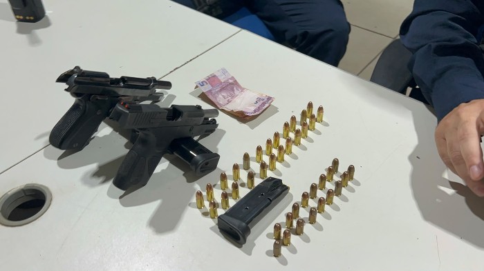 CRIME AVANÇA - PM apreende pistolas que seriam usadas em ataque na capital
