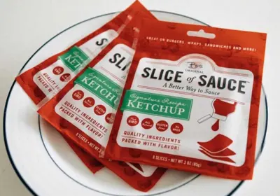 Criado ketchup em fatias: vegano, sem conservante, nem sujeira