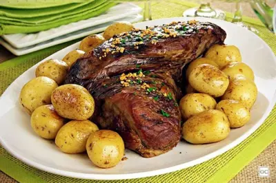 Maminha assada ao manjericão