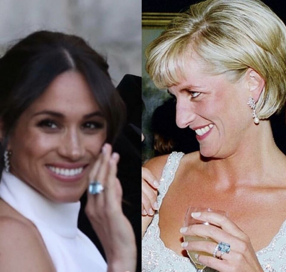 Meghan aposta na tradição e usa "algo azul" para atrair sorte