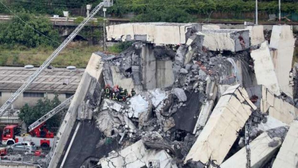 Desabamento de ponte em Gênova indica 39 mortos