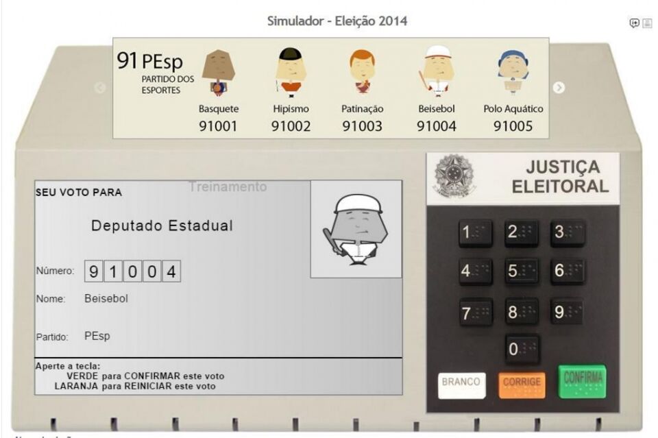 Eleitor pode aprender simulando votação em urna eletrônica