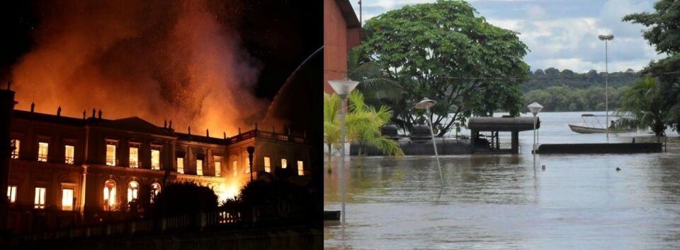 Água e fogo destroem museus.  Quando acabará a indiferença?