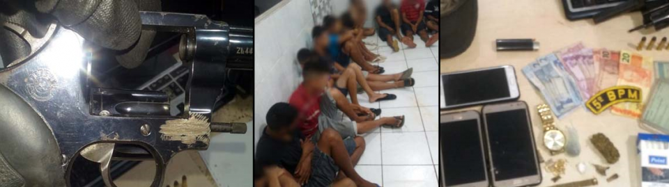 13 CRIMINOSOS SÃO PRESOS COM DROGA E ARMA NA ZONA LESTE