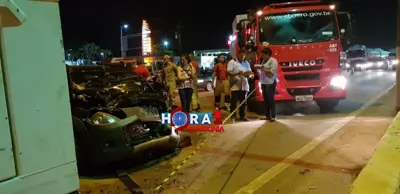 Motorista tem as duas pernas fraturada após bater na traseira de caminhão da Emdur na BR 364
