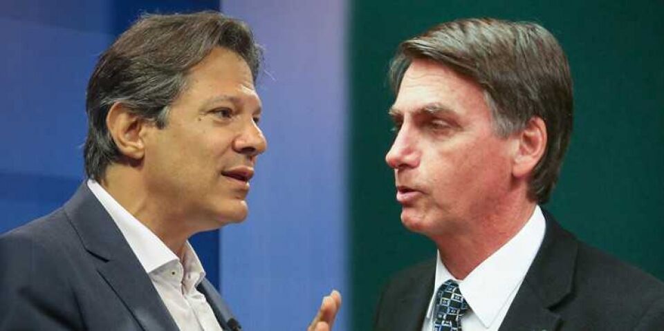 Datafolha para presidente, votos válidos: Bolsonaro, 55%; Haddad, 45%